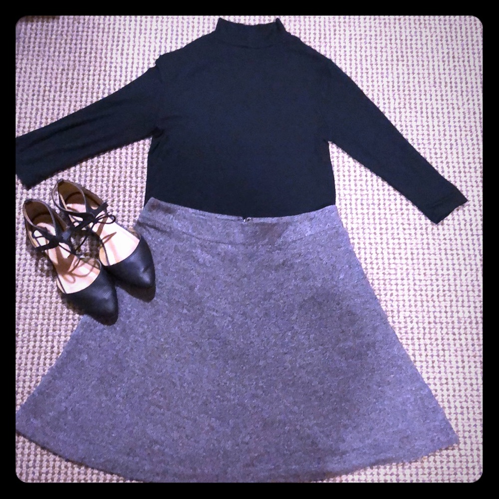 LOFT Gray Skirt Dark Academia